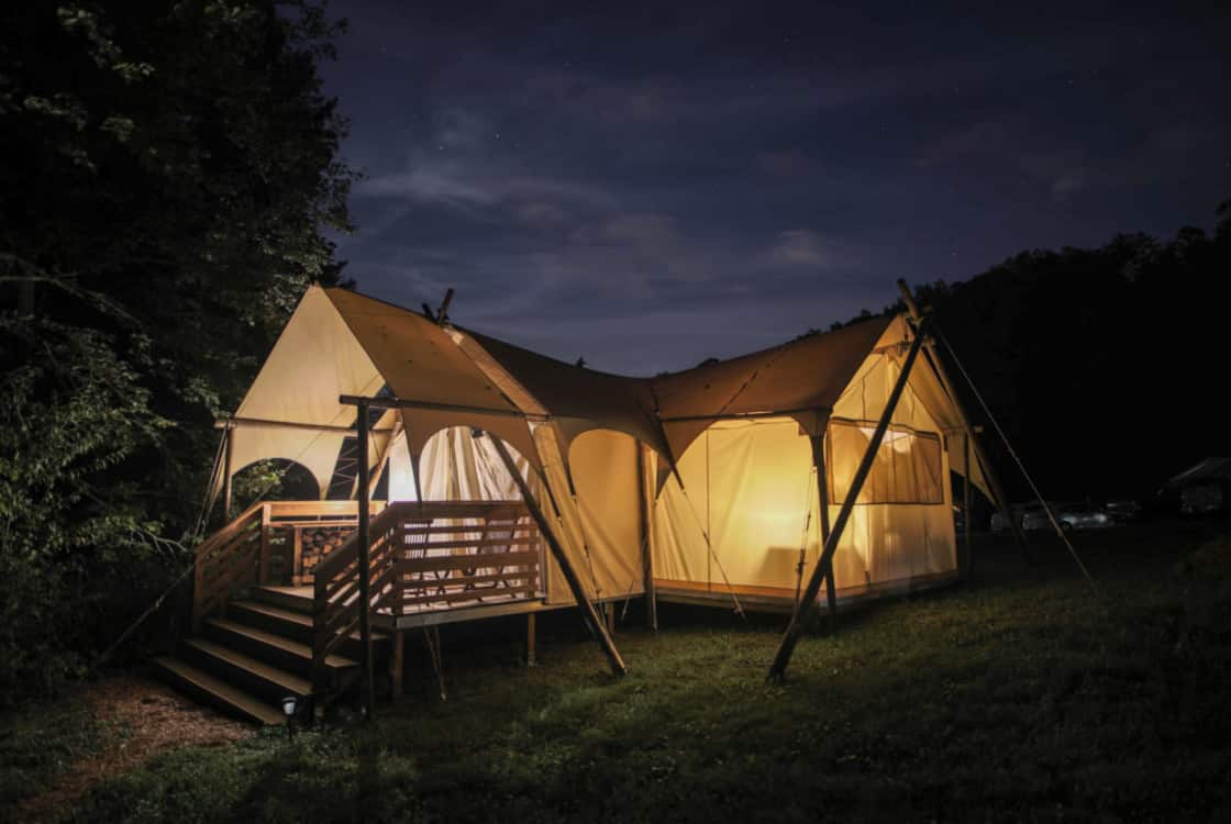 Take an off the beaten path in Pigeon Forge and go for glamping in Under Canvas Great Smoky Mountains.